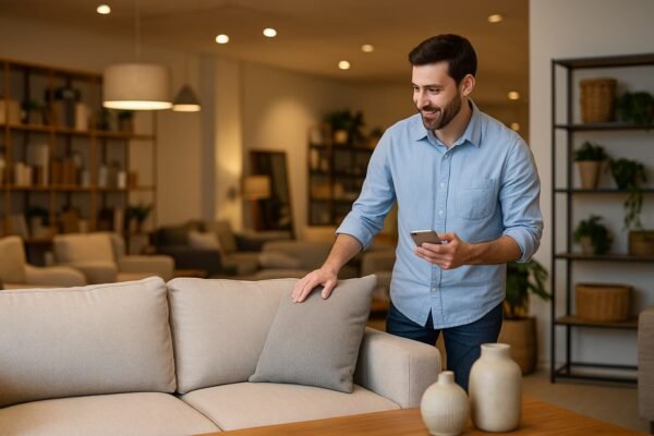 موظف خدمة عملاء في معرض أثاث مستعمل بالكويت