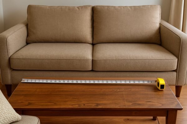 قطعة أثاث مع شريط قياس واضح لإظهار المقاسات قبل البيع في الكويت