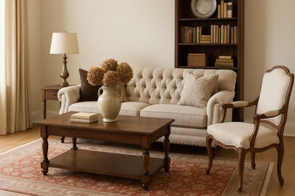 غرفة معيشة أنيقة تحتوي على أثاث مستعمل بحالة ممتازة في الكويت