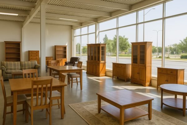 أثاث مستعمل معروض داخل معرض في الكويت