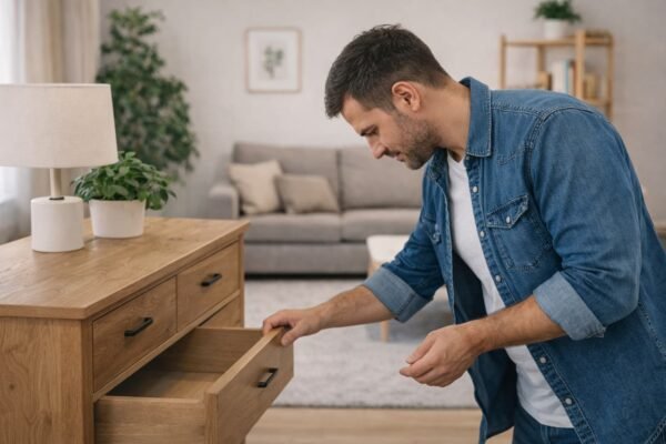 مشتري يفحص أثاث مستعمل