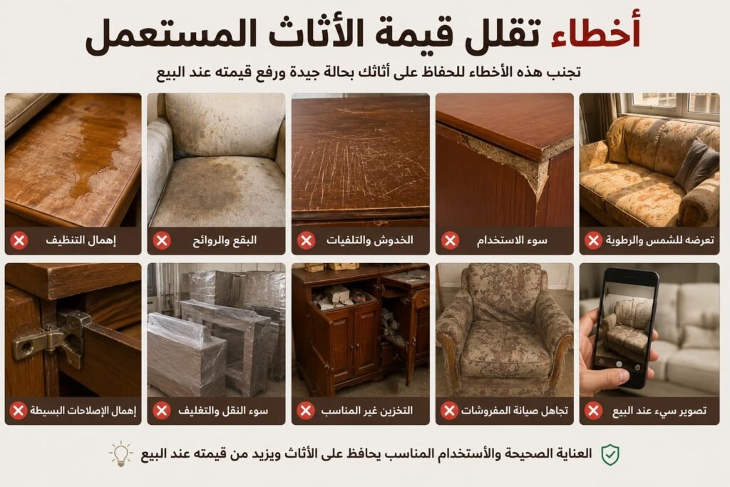 أخطاء تقلل قيمة الأثاث المستعمل